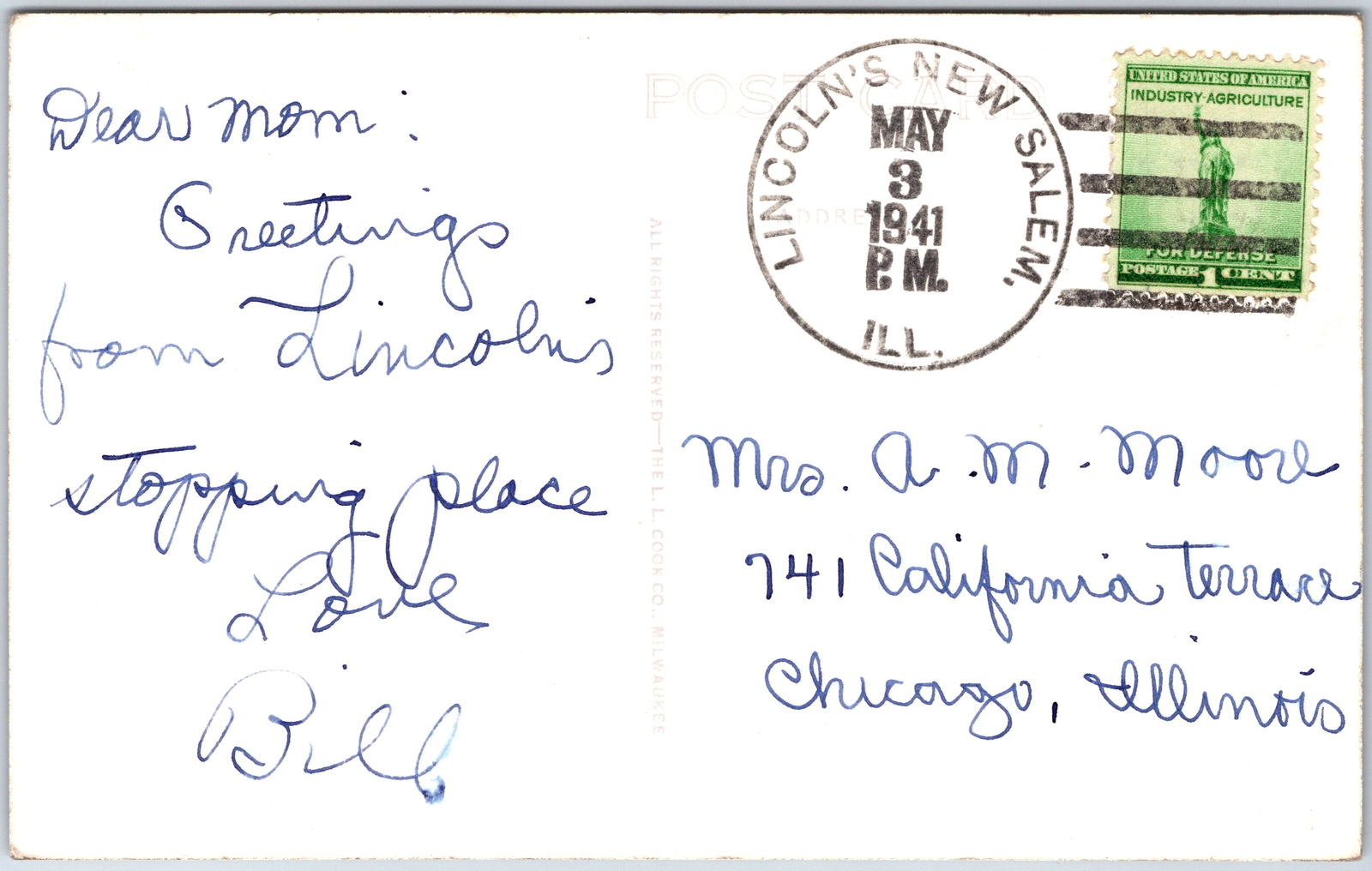 VINTAGE POSTCARD RPPC McNEIL'S STORE & POST OFFICE NEW SALEM STATE PARK