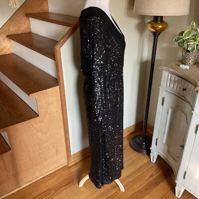 Betsey Johnson black sequin midi dress large NWT!!! | eBay Betsey Johnson black sequin midi dress large NWT!!! | eBay