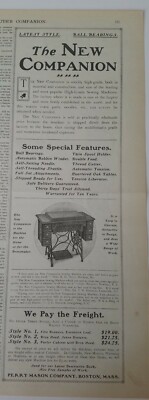 1901 Perry Mason company new companion treadle Style sewing machine vintage ad