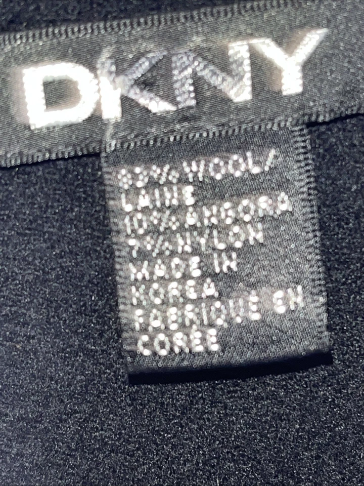 Donna Karan New York Black Label Dress Size US 14 Wool Black Long p397012ka - Image 4 of 4