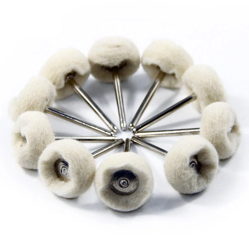 10PC Abrasive Buffing Wheel for Rotary Tool Wool Polishing with 1/8" 3.2mm Shank - Image 2 of 4
