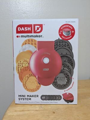 Dash MultiMaker  Mini System Holiday Waffle Maker with 7 Removable Plates-NEW