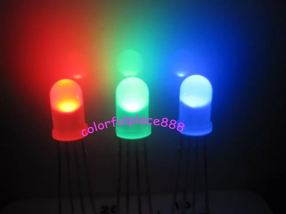 200 5mm 4 Pin Tri Color RGB Diffused Common Anode Red Green Blue LED Leds Light