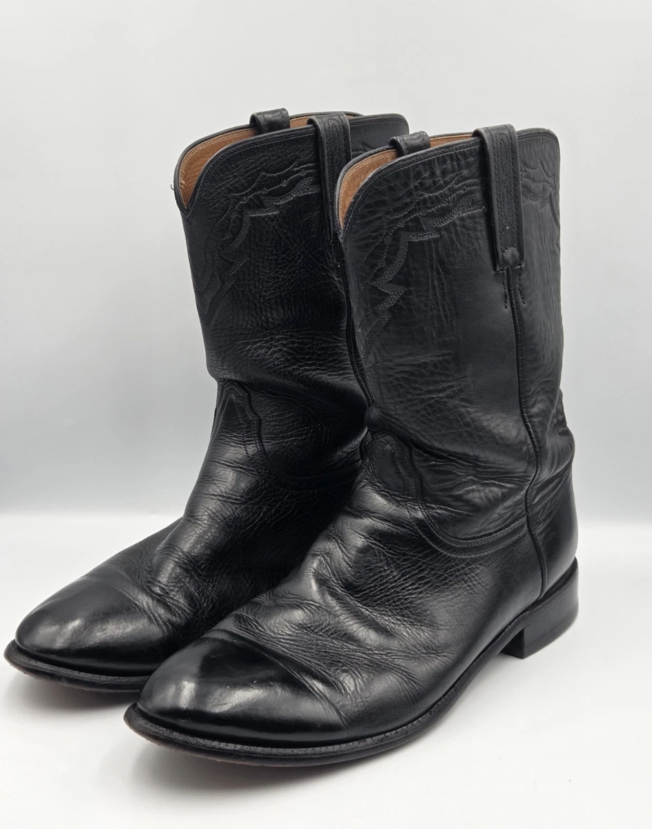 w/ BOX! LUCCHESE Men\'s Sz 11EE Black Lonestar Calf Leather Cowboy Boots T3094R4 M1020R4 Lucchese Lonestar Calf Black – Clip-ity Clop main image 3