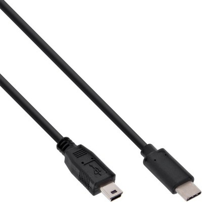 InLine USB 2.0 Kabel Typ C Stecker an Mini-B Stecker (5pol.) schwarz 0,5m