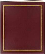 XL 50 Beige Page Scrapbook 25 Sheets , Burgundy Red