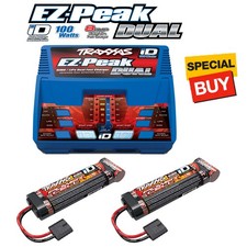 Traxxas NiMH 7C 8.4V 3000mAh Stick Battery Pack 2 w/ EZ-Peak Plus Dual Charger