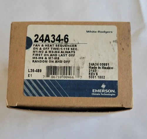 Emerson 24A34-6 Electric Fan & Heat Sequencer NEW