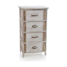 CASSETTIERA IN LEGNO DECORATA CON 4 CASSETTI GRIGIO CHIARO 40 X 29 X 73 CM