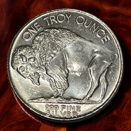 1 Silver Troy Oz Buffalo Indian Head Nickel Design 0.999 Silver Art Round D1-247