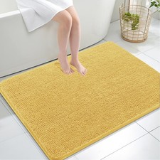 OLANLY Large Bathroom Rugs 40x32, Extra Soft Absorbent 40" X 32", Yellow