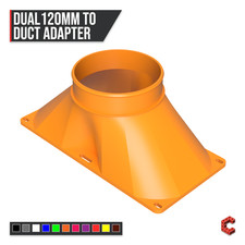Dual 120mm Fan Duct Adapter 3 4 5 Inch 75 100 125mm PC Exhaust Sim Racing