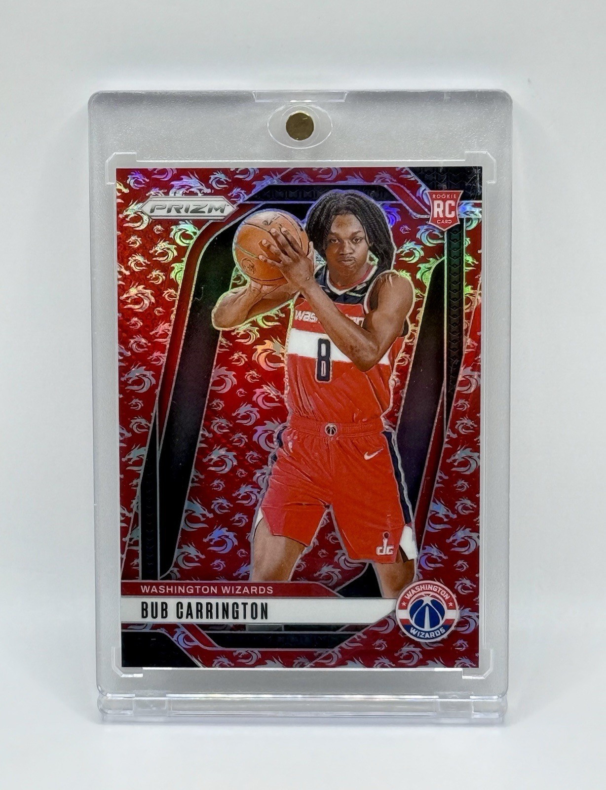 BUB CARRINGTON 2024-25 PANINI PRIZM #244 ROOKIE DRAGON YEAR RC /88 WIZARDS