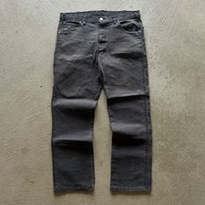 Vintage Dickies Carpenter Pants Size 36x32 Black Canvas Workwear Faded Grunge