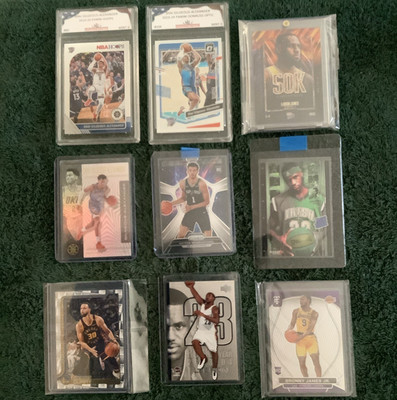 NBA 9-Card Lot w/ 2-Shai Gilgeous-Alexander PGC 9 s / LeBron 50K w/case and 4 RC