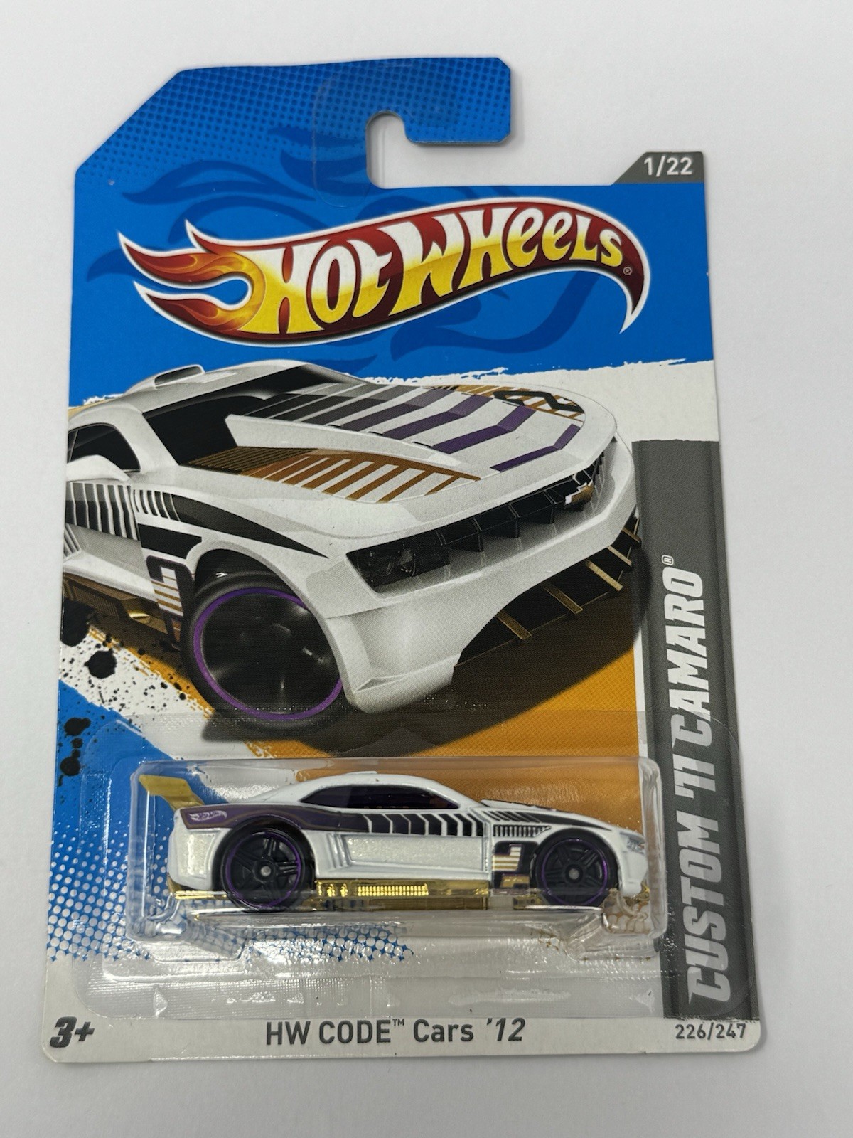 Hot Wheels 2012 Code Cars White Custom ‘11 Camaro #226 B2