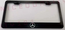 Mercedes Benz Laser Engraved Stainless Steel Matte Black License Plate Frame
