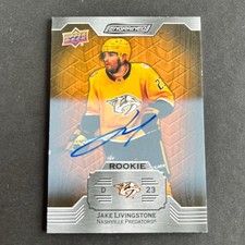 2023-24 Upper Deck Engrained Rookie Auto Oak Jake Livingstone Predators