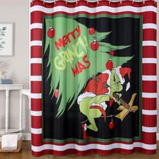 Waterproof Polyester Christmas Bathroom Decorations Shower Curtains for Bathr...