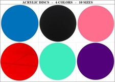 100 Laser Cut Color Acrylic Blank Round Discs with HOLE: 1/8 inch 3 mm