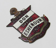Vtg Don Eshenour Desoto Waterloo New York Metal Dealership Badge Emblem Tag Ny
