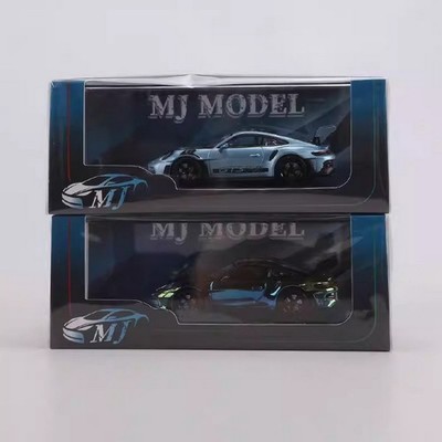 MJ 1/64 Scale Porsche 911 GT3 RS Azure Diecast Car Model Toy Gift
