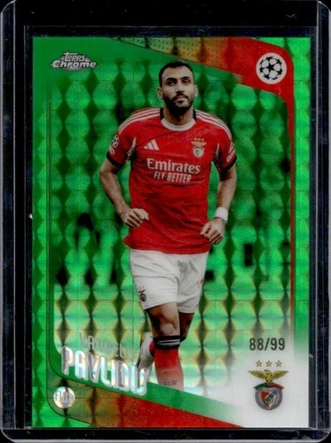 2025-26 Topps Chrome UEFA CC Vangelis Pavlidis Green Geometric Refractor #/99