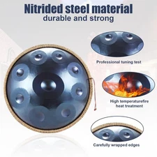 Handpan Drum 18inch 9 Notes G Minor 440Hz with Mallet & Stand