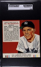 1953 Redman Tobacco AL23 Gil McDougald SGC Authentic 
