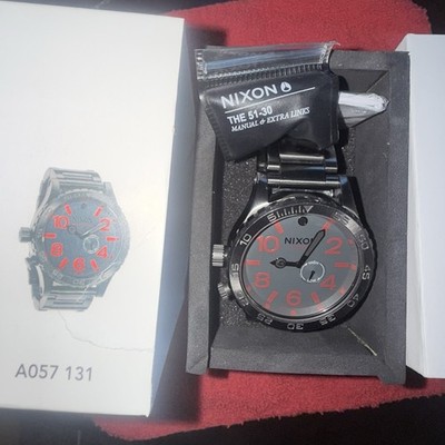 Nixon 51-30 Rare Gunmetal w/Red Numbers, Tide High Low, Model A057 131