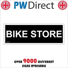 SIGN Bike Store Door Wall Plaque Cycle Rack Bicycle Lockup Shed Theft GG016F