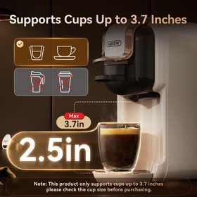 HIBREW H2B 5-in-1 Pod Coffee Maker White Kcup/Nes/DG/Espresso Powder