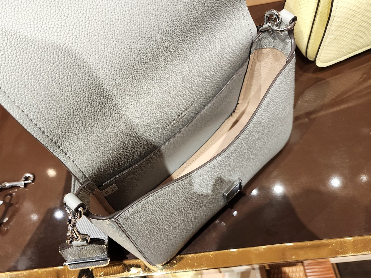 Latest Tory Burch Thea Gray Pebbled Leather Flap Crossbody