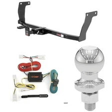 Curt Class 1 Trailer Hitch & Custom Wiring & 1-7/8 Trailer Ball for 11-14 Sonata