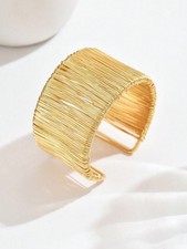 Gold Multi-Strand Open Cuff Bangle One Size
