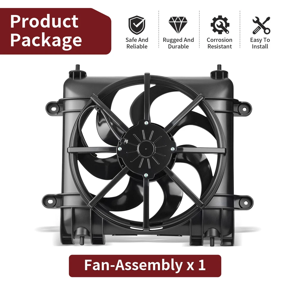   Conjunto de ventilador de radiador de alto rendimiento para Polaris Ranger 570 900 1000 Crew XP NUEVO Foto 3 de 4