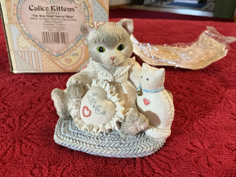 VINTAGE Calico Kittens Enesco “I’m Sew Glad You’re Mine” No. 623512