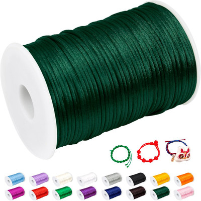 2Mm Nylon Cord String for Bracelet Making, Nylon Beading Cord Nylon Satin Bracel