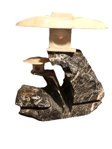 Japanese Stone Shikoku Spirit Temple Lantern 7” Vintage Heavy Natural Stone READ