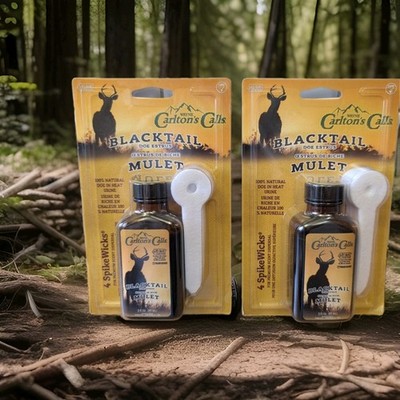 Wayne Carlton's Calls Blacktail Doe Estrus Mulet Doe In Heat Urine 3 oz Lot of 2