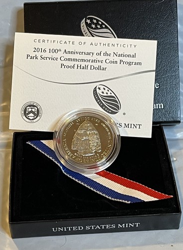 2016 S 100 Anniversary National Park Service Half Dollar Uncirculated / COA - Picture 2 of 2