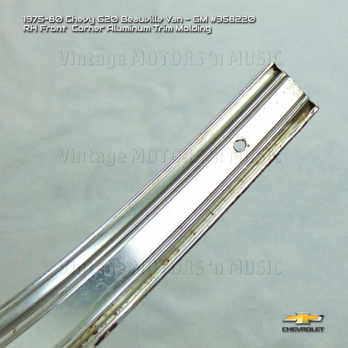 1975-1980 Chevy G10/20/30 Van RIGHT Front Corner Aluminum Trim Molding #358220 - Picture 10 of 11