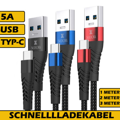 Schnell Ladekabel Datenkabel USB Kabel für Samsung S25 S24 A55 S23 S22 S21 Ultra