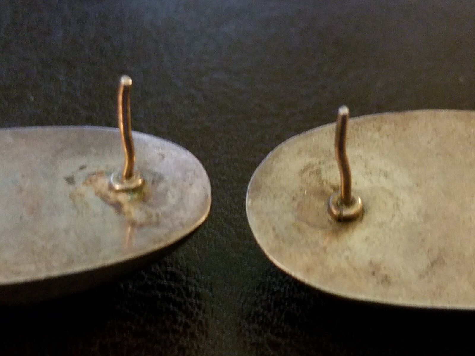 Onyx Turtle Shell Earrings Sterling Silver VTG 92… - image 4