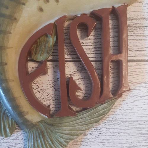 Bass Fish Christmas Ornament Green 4 3/4" Tall Resin Fishing Dad Fathers Day - Picture 4 of 7