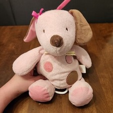 Carter's Just One You Pink Brown Puppy Musical Plush Crib Pull Toy