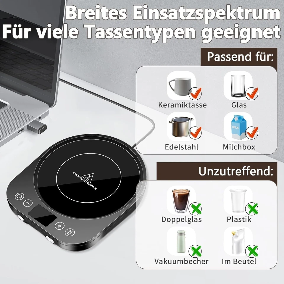 Electric Coffee Warmer Cup Warmer Electric 9 Temperatures for Coffee C499 - Image 3 of 4