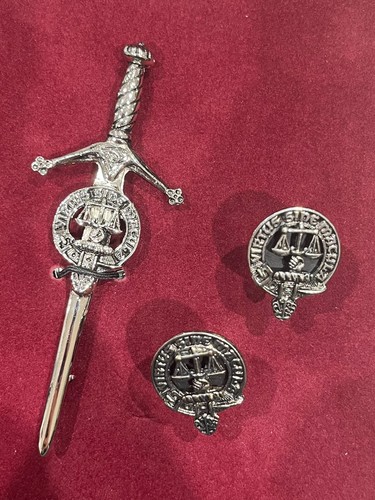 Scottish Clan Crest Zinn Geschenkset - Sgian Dubh, Kilt Pin, Manschettenknöpfe, Schnalle - Bild 62 von 76
