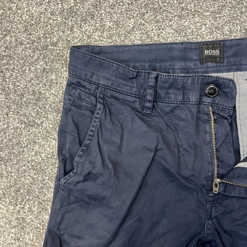 Hugo Boss Mens Chinos Slim Fit Dark Blue Stretch Schino-Slim W30 L32 - Picture 11 of 13
