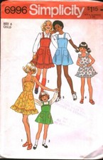 6996 Vintage Simplicity Sewing Pattern Girls ...